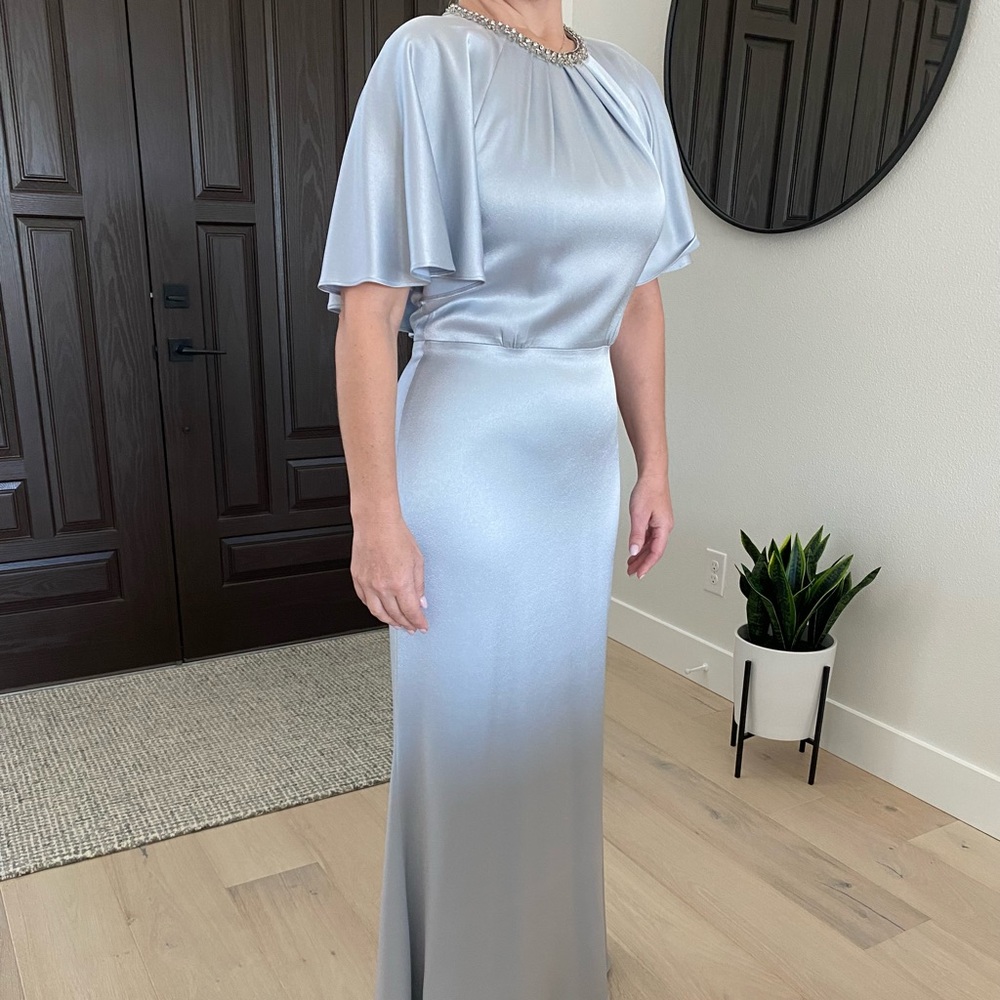 SacksFifth Ave blue silky dress